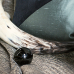 Horns, Black Sphere, Ivan Meade Signature pillow Carbon/Cenote, Seda, Terciopelo, Textura in Paloma