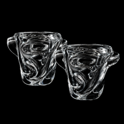 Pair of Monumental Sèvres Crystal Champagne Buckets, France, c. 1965