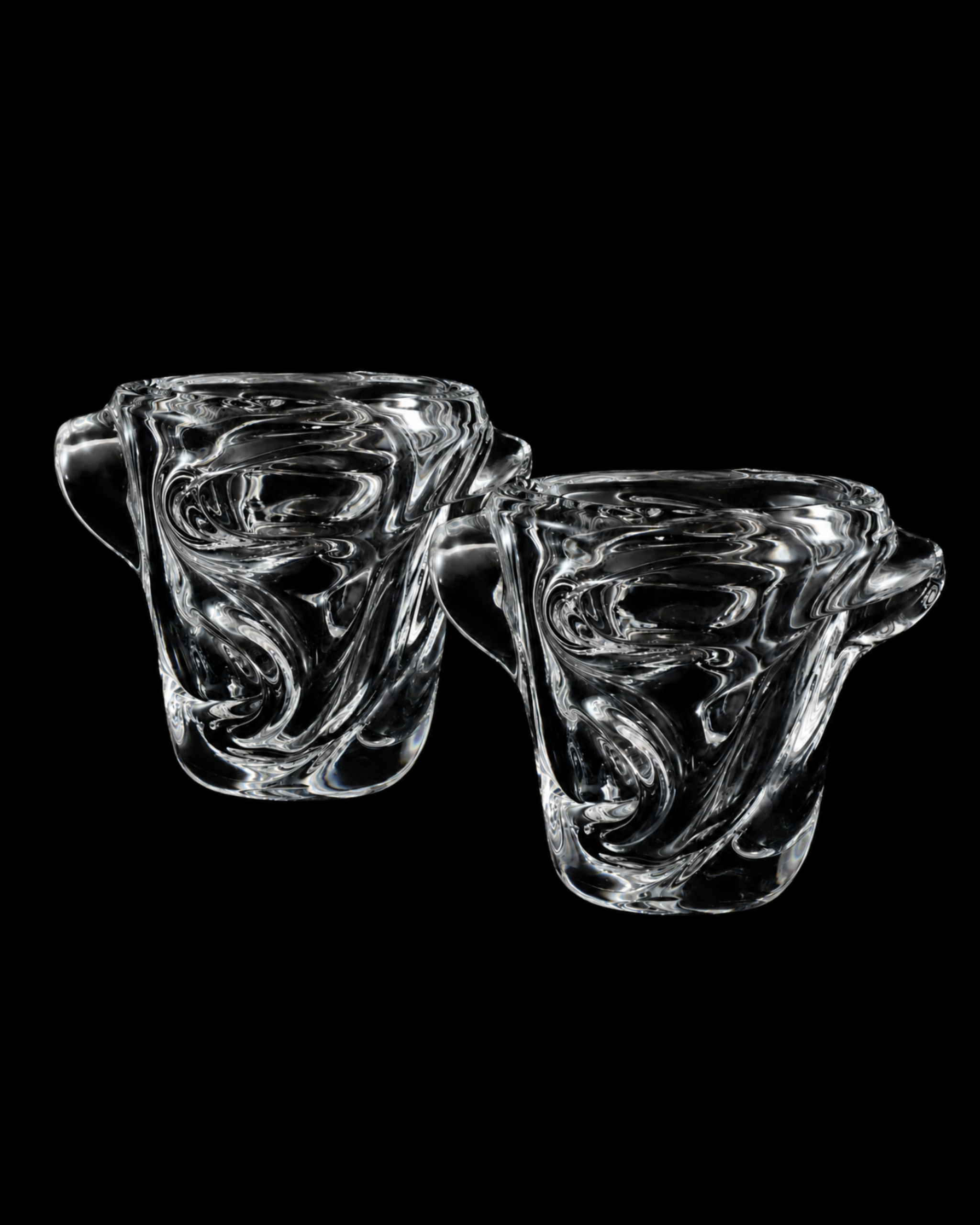 Pair of Monumental Sèvres Crystal Champagne Buckets, France, c. 1965