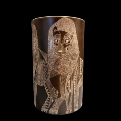 Rosenthal vintage lion porcelain vase by cuno fisher + bjørn wiinblad