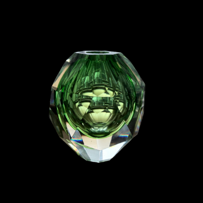 Diamante Faceted Sommerso glass vase by Alessandro Mandruzzato
